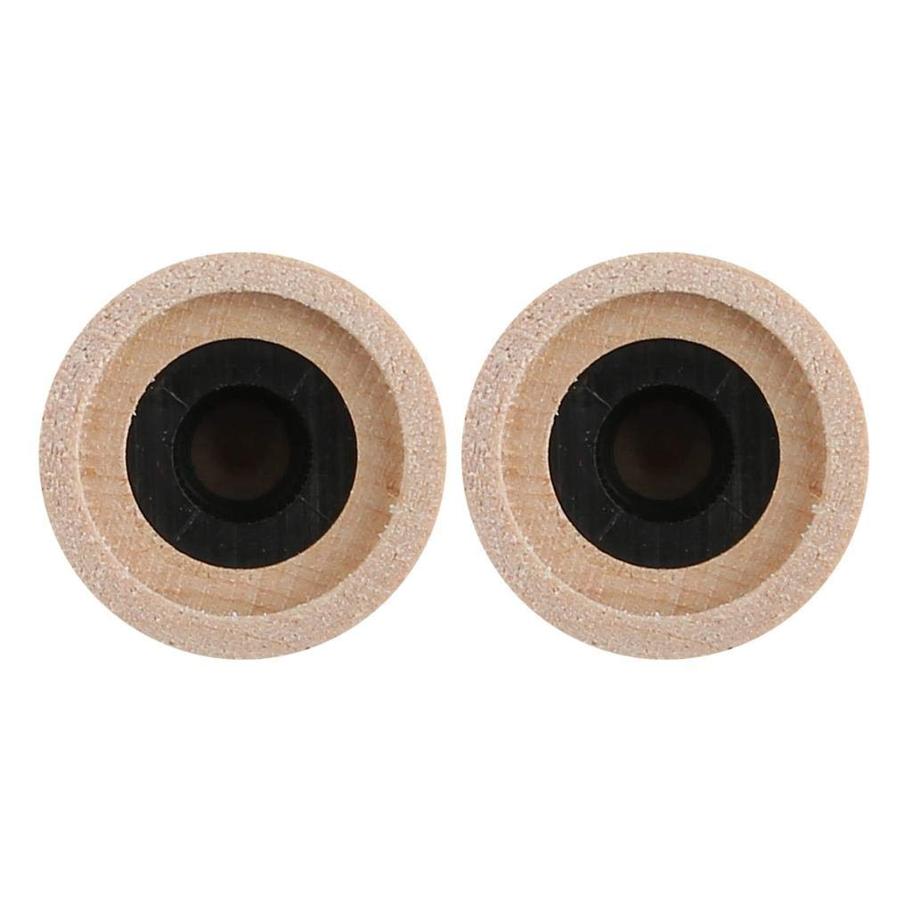 KAISH 2-Pack Wood Knobs Tele Style Flat Top Dome Knobs Guitar Bass Wood Knob Barrel Knobs Maple Wood
